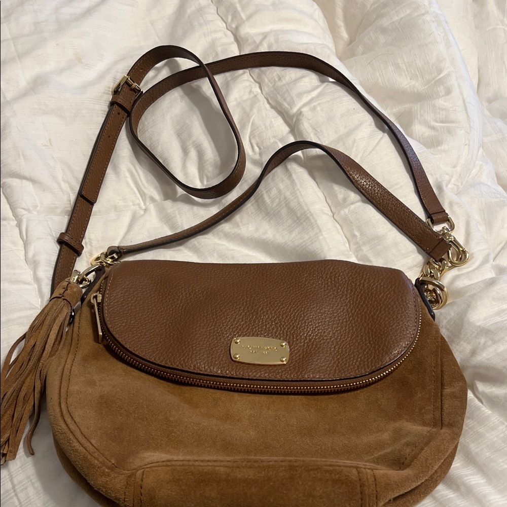 Michael Kors  Brown Leather and Suede Crossbody Bag